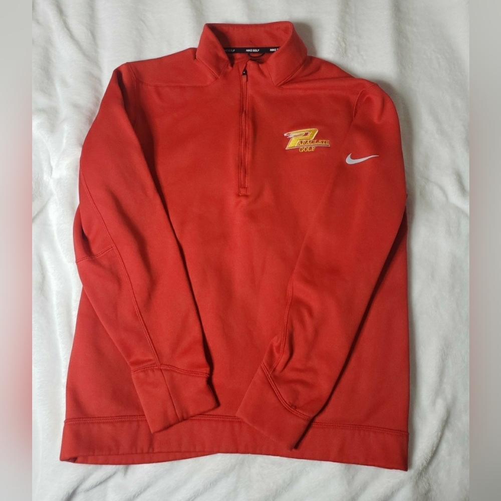 Nike red golf M half zip sweater paraclete active gold